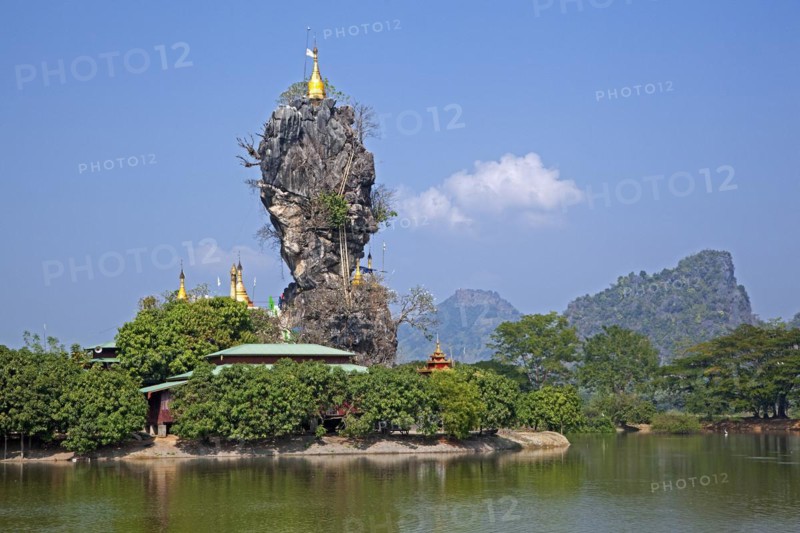 Kyauk Ka Lat Pagoda in the karst mountains near Hpa-an