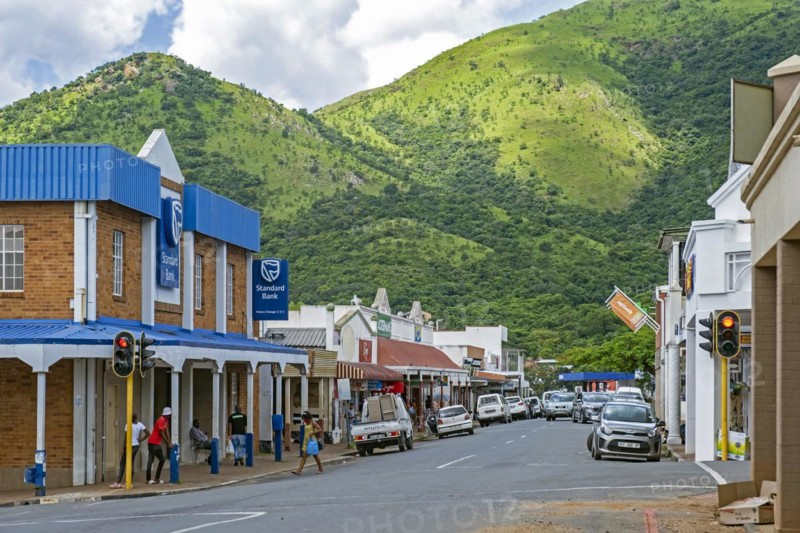 Commercial street in the town Barberton