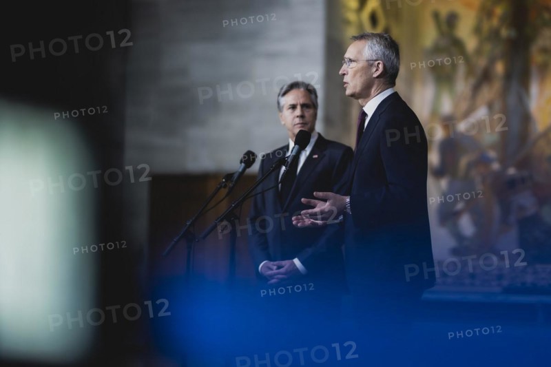 (R-L) Jens Stoltenberg, Secretary General of NATO, and Antony Blinken, Secretary of State of the United States of America, photographed at the NATO Foreign Ministers Meeting in Oslo, 01.06.2023., Oslo, Norway, Europe