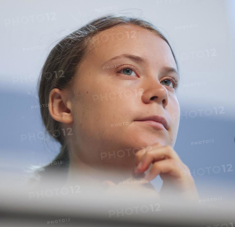 Greta Thunberg at a press conference at the COP in Bonn