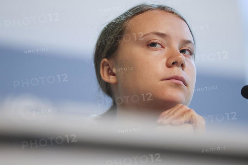 Greta Thunberg at a press conference at the COP in Bonn