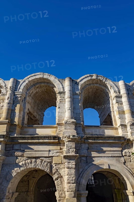 Roman Amphitheater with Clear Sky