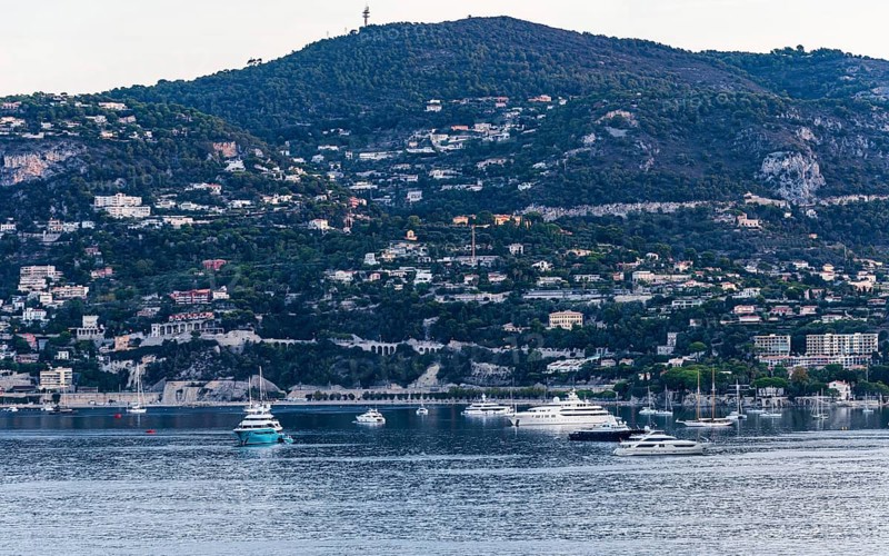 Sunrise over Harbor and Bay of Villefranche-sur-Mer