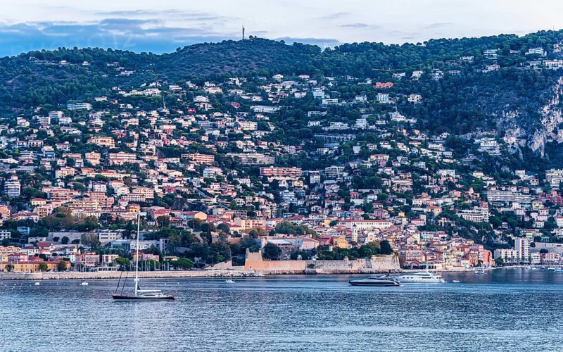 Sunrise over Harbor and Bay of Villefranche-sur-Mer