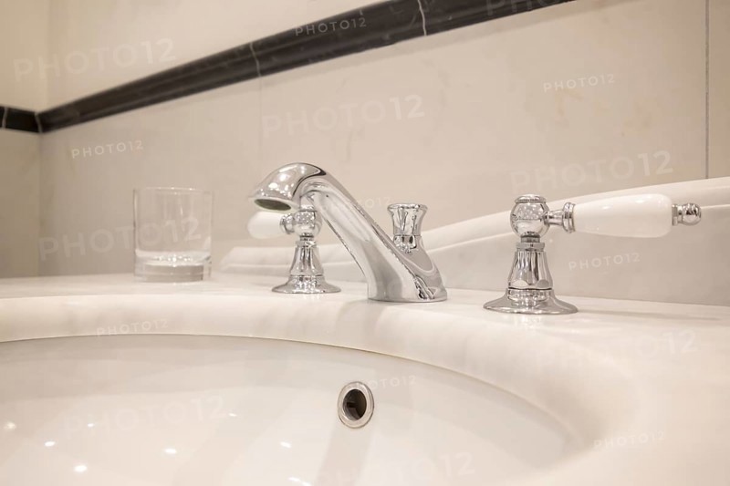 Retro Style Chrome Faucet in Bathroom in France