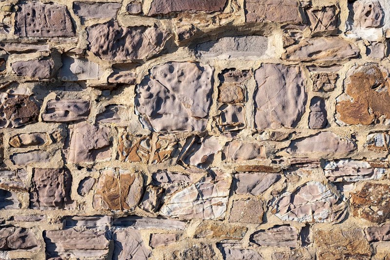 Wall stones of different types of stone