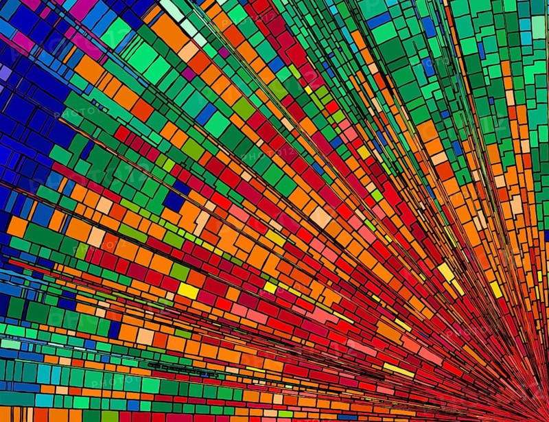 Mosaic rays background in colors