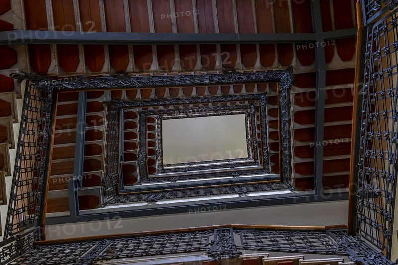 Spiral Staircase From Directly Below in Italy