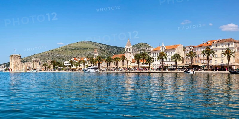 View of the old town of Trogir on the Mediterranean Sea Holiday Panorama in Trogir