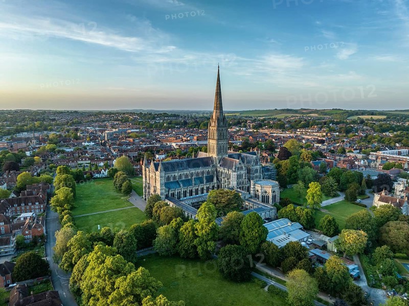 Aerial view of Salisbury Cathedral