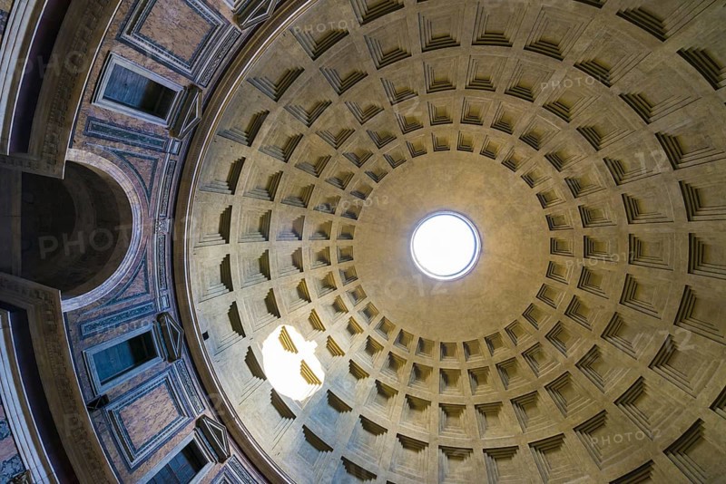 Temple of Pantheon with the Hole on the Roof in Rome
