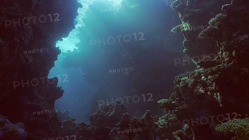 Coral caves on sunny day in bright sunlight