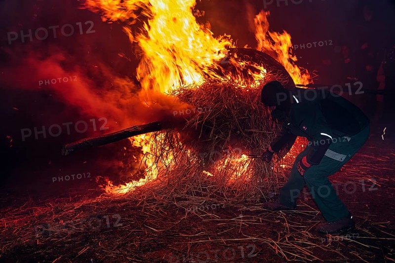 Lighting the straw