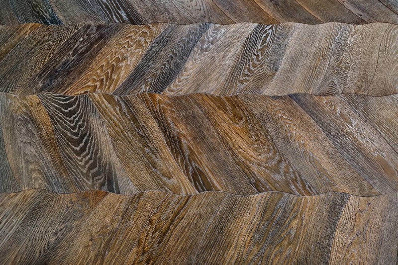 Top view of natural oak parquet