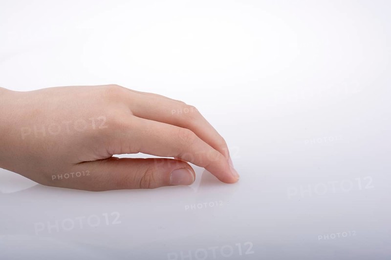 Hand holding on a white background