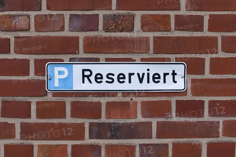 Sign with inscription Reserved