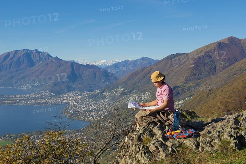Woman reading map