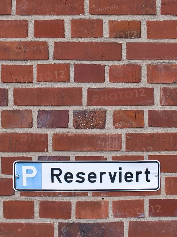 Sign with inscription Reserved