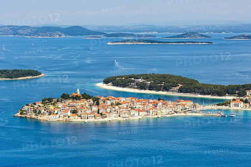 Primosten town on a peninsula in the Mediterranean Sea Holidays in Primosten