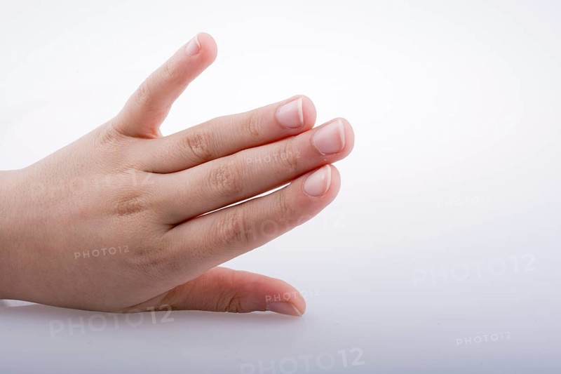 Hand holding on a white background