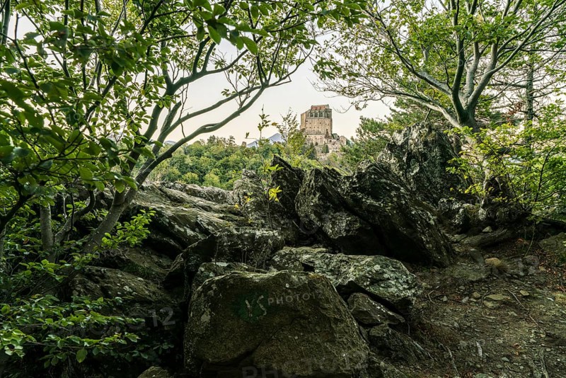 Hiking trail to the Abbey Sacra di San Michele on the spur of Monte Pirchiriano