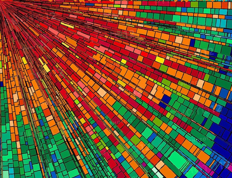 Mosaic rays background in colors