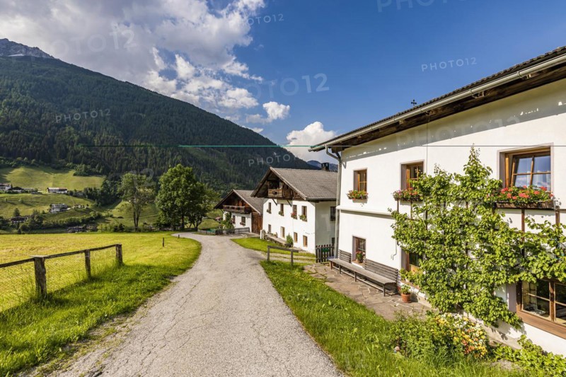 Typical residential houses in Neustift im Stubai Valley