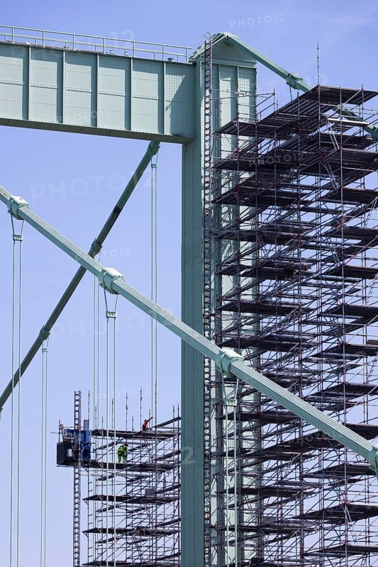 Bridge renovation of the Rhine bridge Cologne-Rodenkirchen or Rodenkirchener Bruecke