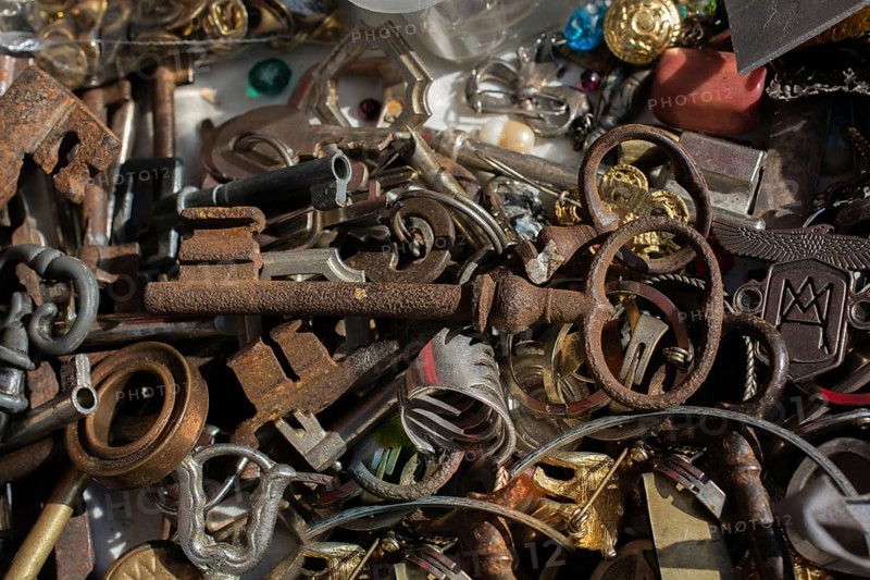 Retro styled color decorativel key made of metal
