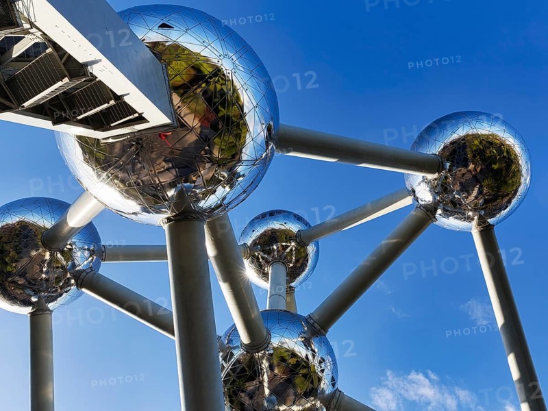 Atomium against a blue sky