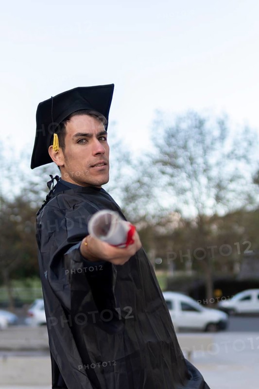 Man recent graduated
