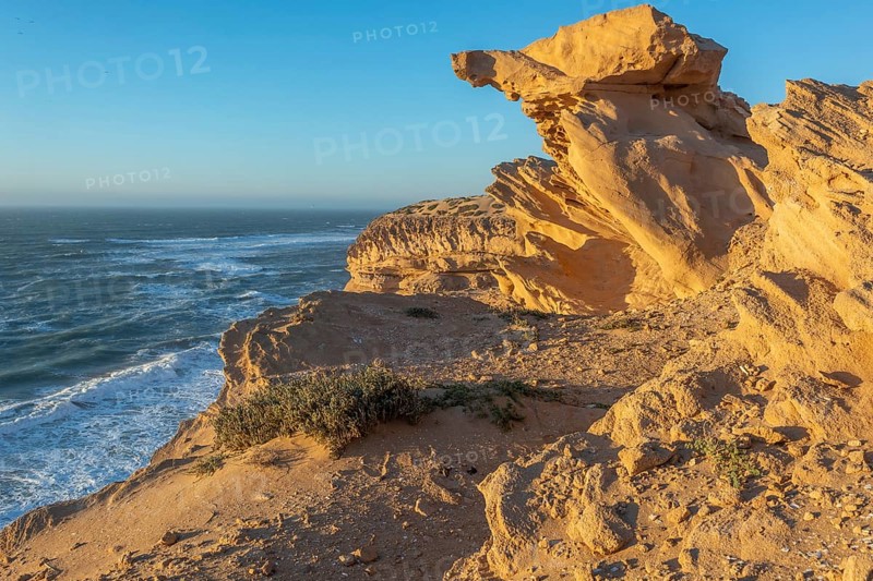 Desert landscape in North Africa at sunset. Tamri