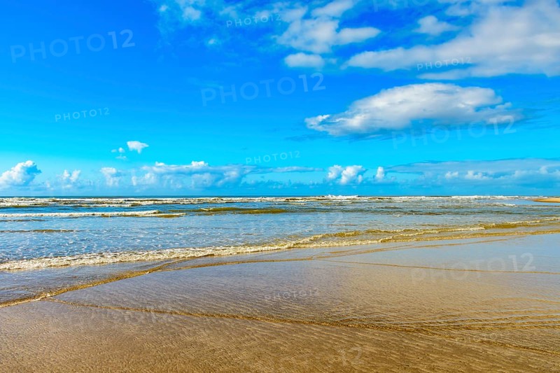 Quiet and deserted beach with small waves and clear waters in Serra Grande on the coast of Bahia