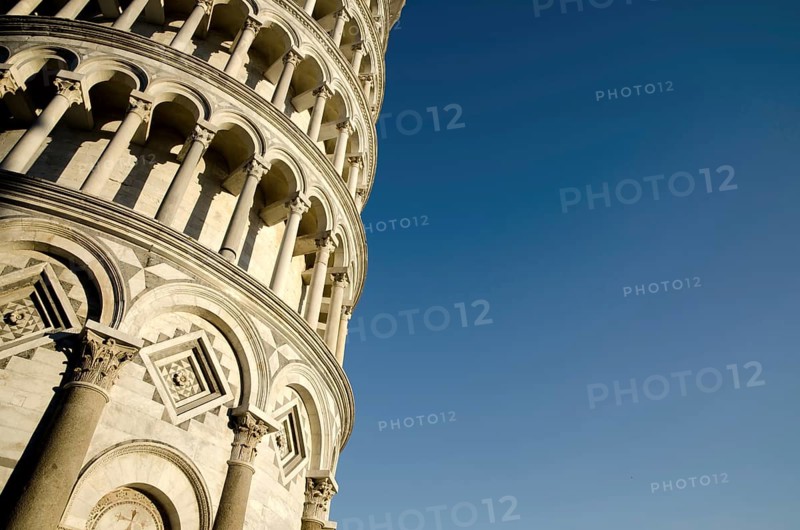 Leaning Pisa Tower with Clear Sky in Tuscany