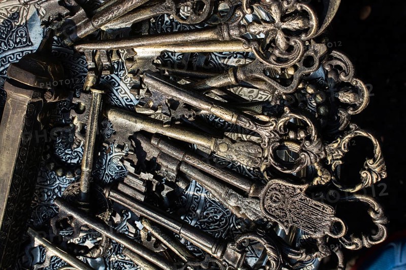 Retro styled color decorativel key made of metal