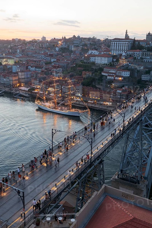 City view at dusk