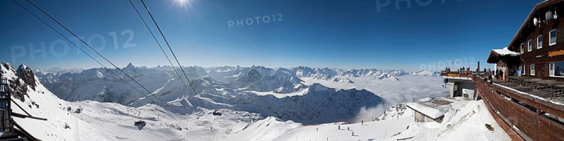 Nebelhornbahn Panorama Winter Alps Oberstdorf Germany