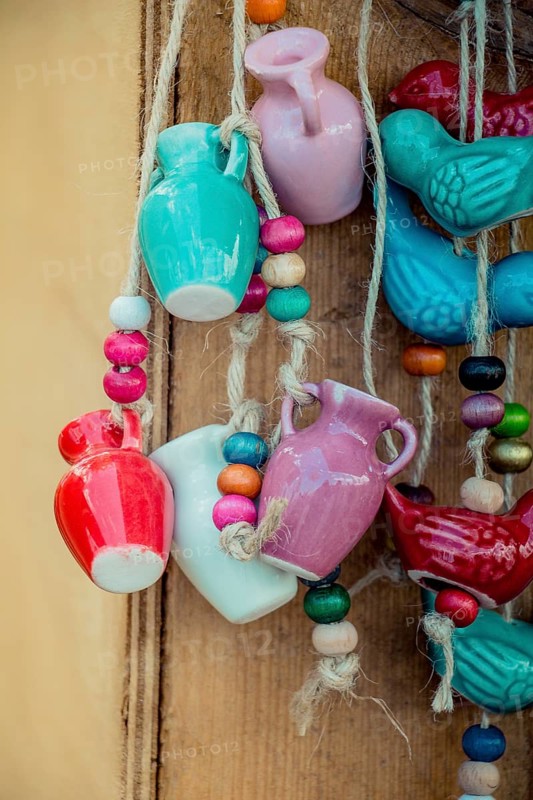 Traditional clay pottery for sale at the market