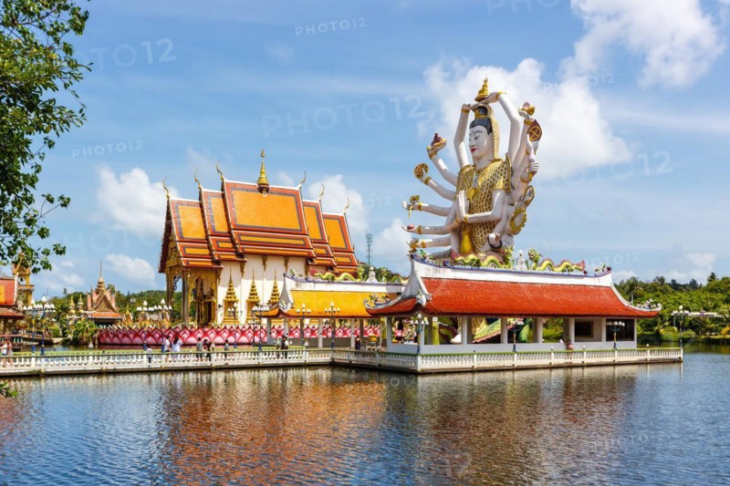 Wat Plai Laem Temple with statue of the goddess Guanyin on the island of Ko Samui