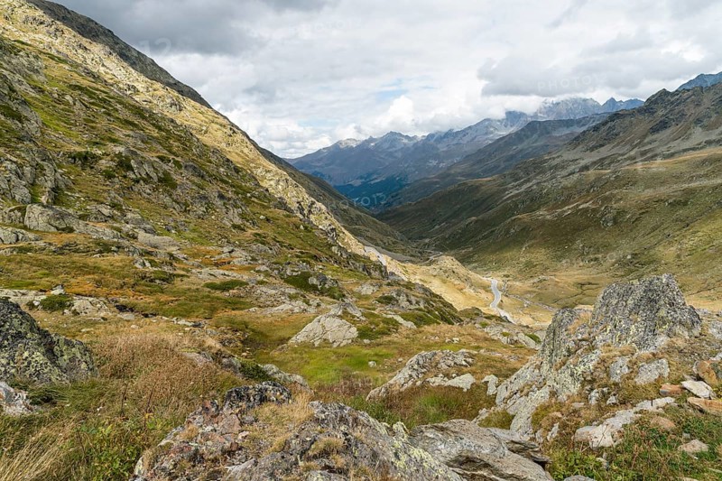 Landscape with pass road
