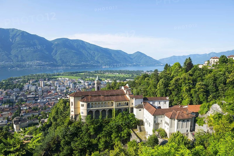 Madonna del Sasso over City of Locarno in Switzerland