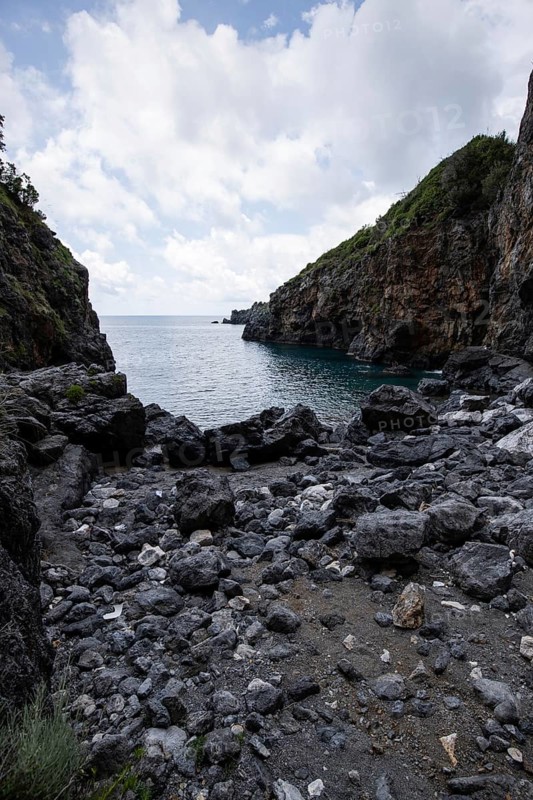 Beautiful hidden beach. The Saraceno Grotto is located directly on the sea in Salerno