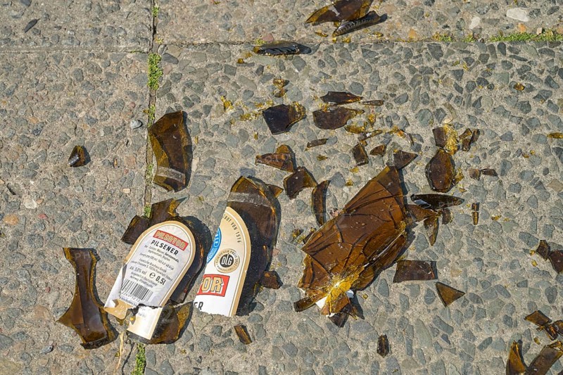 Shards of beer bottle