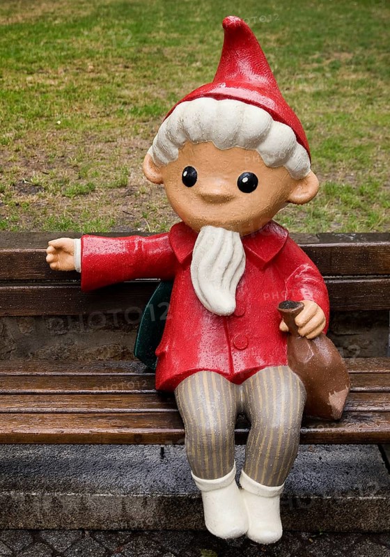 Sculpture of the Sandman on a bench