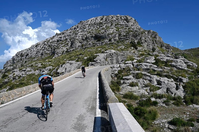The winding road from Sa Calobra to Coll dels Reis in the Tramuntana Mountains