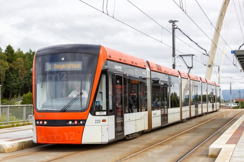 Light rail Bybane Public transport Transport at Birkelandsskiftet in Bergen