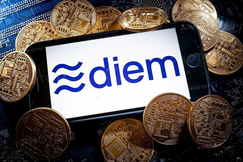 The logo of the cryptocurrency Diem