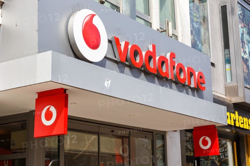 Shop of the brand Vodafone with logo telephone communication internet provider at Koenigstrasse in Stuttgart