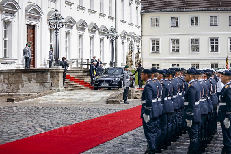 Federal President Frank-Walter Steinmeier receives Gustavo Petro President of Colombia at Bellevue Palace with Military Honours. 16.06.2023.