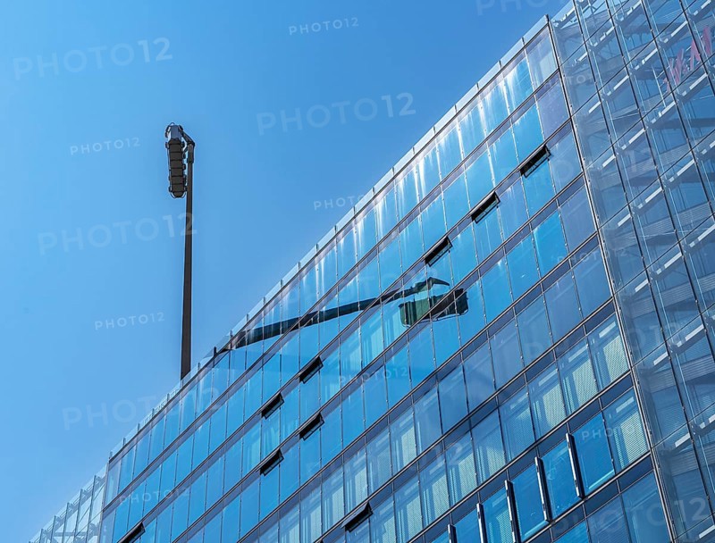 Gondola for window cleaner at an office building